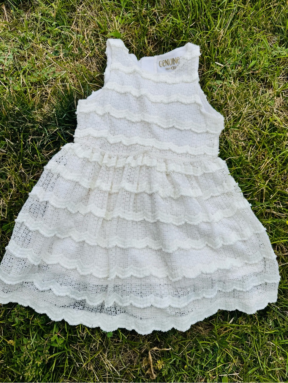 OshKosh B'gosh White Lace Tiered Ruffle Dress